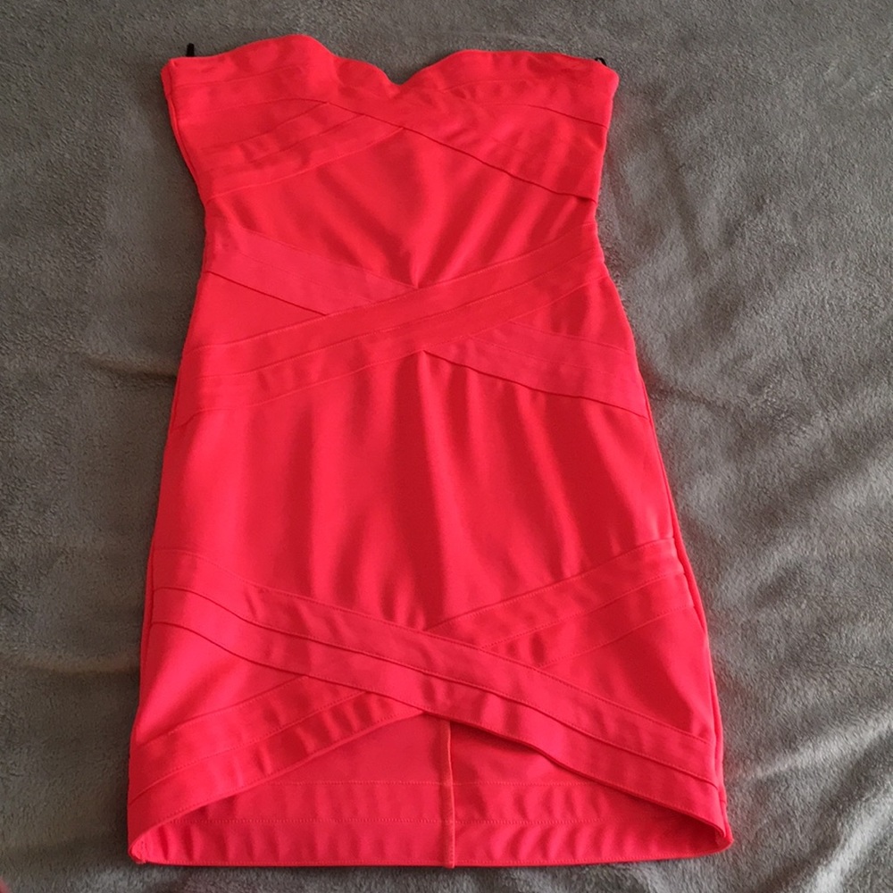 Bright pink mini dress
